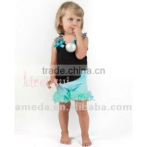 Girls Aqua Blue Ruffles Bottom Petti Shorts 1-7 Years thumbnail-1