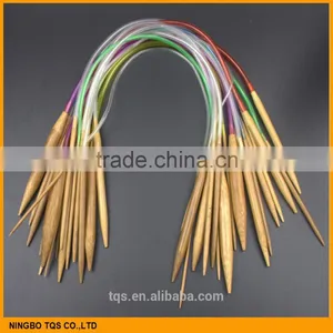 18Pcs/set 16" 40cm Cheap Colorful Plastic Circular Nature Bamboo Circular Knitting Needle Set thumbnail-2