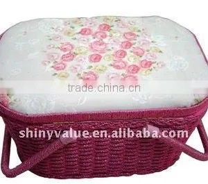 Beautiful Flower Pattern Sewing Basket Manufacturer thumbnail-4