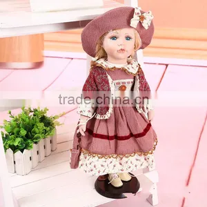 Vintage Ceramic Porcelain Doll With Metal Stand thumbnail-1