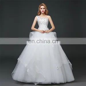 HS1631 2017 China Sexy Real Photos One Shoulder Wedding Bridal Dress Vestidos thumbnail-1