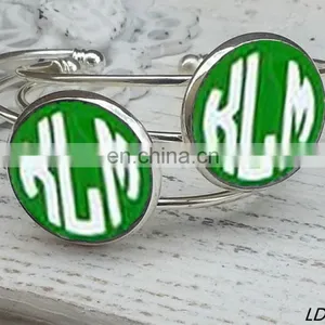 Tortoise Shell Monogram Bangle Bracelet thumbnail-4