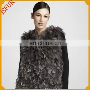 Hot Product Real Turkey Fur Vest Women Clothing In Turkey Feather Vest thumbnail-2