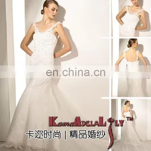 EB965 Lace Baldric Brand New Elegant and Romantic Wedding Dress Mermaid Bridal Dress thumbnail-1