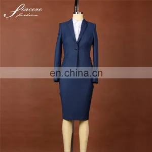 Ladies Polyester With Elastane Office Skirt Suits Fancy Ladies Suits thumbnail-1