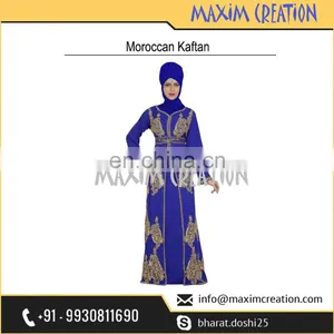 Top Rated Moroccan Party Wear Caftan With Beautiful Unique Embroidery Design 6453 thumbnail-1