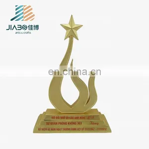 Custom Design 24k Gold Plated Metal Star Trophy thumbnail-3