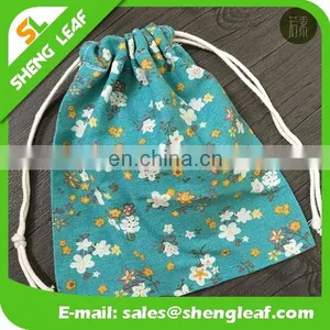 Hot Sale Product Package Promotional Calico Drawstring Bag thumbnail-3