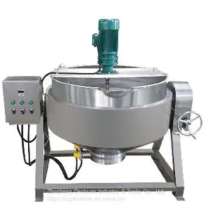 Automatic Mixing Pot Boiling Jacked Kettle / Sugar Jacked Kettlet / Stirring Jam Jacked Kettlet/Coffee Pot/cooking Jacked Kettle/Pet Food Processing/bird Food/dog Food/fish Food/cat Food Processing Machinery thumbnail-2