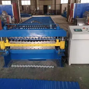 Argentina Corrugated Trapezoidal Two Profile Roof Tile Roll Forming Machine thumbnail-5