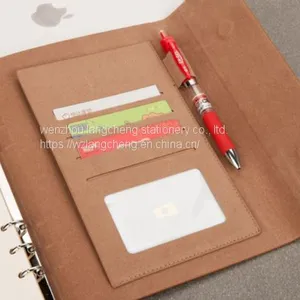 2020 New 6 Ring Bind Notebook Custom a5 Planner Kraft Diary Calendar Card Holder Logo Printing Notebook thumbnail-1