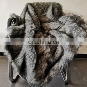 Wholesale High Quality Fuzzy Cozy Luxury Super Soft Plush Fluffy Warm Shaggy Double Fleece Faux Fur Throw Blanket for Sofa thumbnail-1