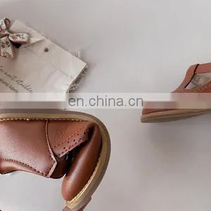 2020 New Girl Temperament Retro Princess Small Leather Shoes Children's Single Shoes Soft Sole Grandma Shoes thumbnail-4