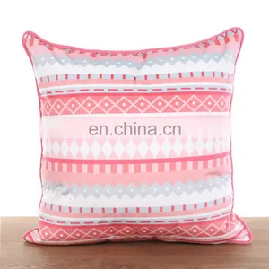 High Quality Cozy Decorative Striped Square Velvet Custom Printed Cushion/throw Pillow Cases thumbnail-2