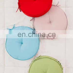 Recycle Set of 4 Seat Cushions With Ties Round Chair Pads for Armchairs Garden Outdoor Indoor Chairs thumbnail-7