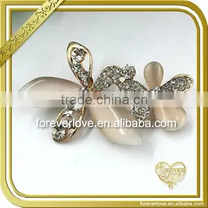 Unique Jewelry Flower Shape Cheap Rhinestone Brooches and Hijab Pins for Dresses FB-059 thumbnail-1