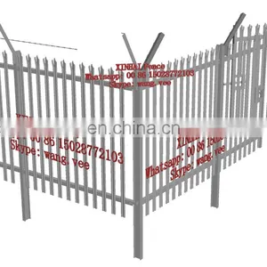 High Security Signal Base Station Powder Coated W Section Triple Pointed Metal Palisade Fence thumbnail-1