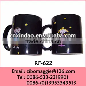 11oz Zibo Produced Straight Ceramic Black Coffee Mug Wholesale Price With Good Quality thumbnail-1