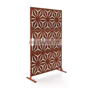 Corten Steel Screen Laser Cut and Engraved 2mm 3mm Thick Pattern Customizable Indoor/outdoor thumbnail-2