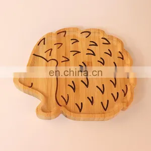 Creative Design Animal Shape Bamboo Dinner Plate Set Silicone Suction For Kids Bamboo Plate With Suction thumbnail-4