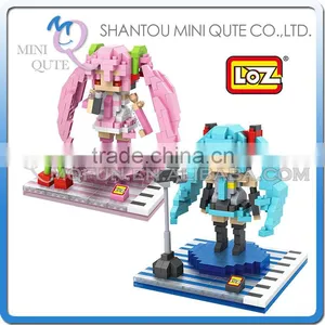 Mini Qute Kawaii Loz 2 Styles Anime Hatsune Sakura Miku Cartoon Diamond Block Plastic Cube Building Block Educational Toy thumbnail-1