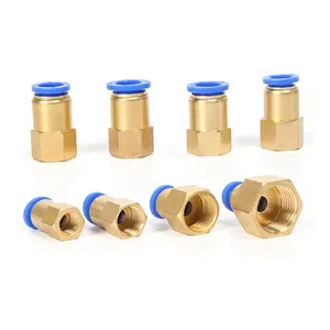 PCF Series Pu Hose Connector Female Straight Pneumatic One Touch Brass Fittings thumbnail-5