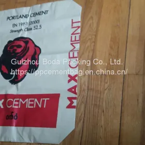 Eco Friendly Block Bottom Customize pp Woven White Cement Packaging Bag 50kg 20kg thumbnail-5