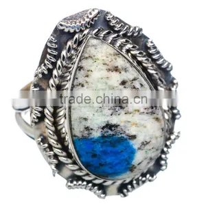 K2 Blue Azurite RING ,925 Sterling Silver Jewelry Wholesale,WHOLESALE SILVER JEWELRY,SILVER EXPORTER,SILVER JEWELRY FROM INDIA thumbnail-1