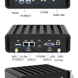 Cheapest Industrial PC Intel I5-7200U 16+256GB Wifi IP51 Industrial Fanless Mini PC With DC RJ45 LAN HDM-I VGA RS232 RS485 Port thumbnail-1
