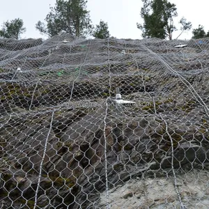 HR20 Reinforced Hexagonal Mesh Barrier Netting Galvanized Steel Plain Weave Woven Slope Security Rock Falling Protection Cutting thumbnail-3