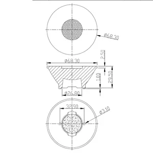 Indoor Downlights, Spotlights, High Transparency, 68mm in Diameter, 12 Degrees Angle, Pmma Material, Led Lens Accessories thumbnail-3