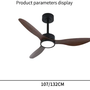 Drahtsprechanlage mit intelligenter Sprachsteuerung, antikes Deckenventilatorlicht/Walnussholzmaserung-Ventilatorlicht (WeChat: 13510231336) thumbnail-1