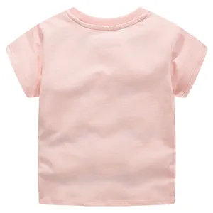 Girls' 100% Combed Cotton Giraffe Embroidered Short-Sleeve T-Shirt thumbnail-2