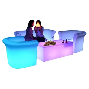 Used Bar Furniture /plastic Furniture Sets, Remote Control Illuminated Rechargeable Portable Outdoor Patio Counter Chair thumbnail-3