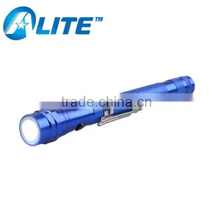 3 LED Blue Case Magnetic Telescopic Flashlight thumbnail-1