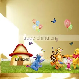 Larger (2pcs/Set) Children's Wall Decal Cute Winnie the Pooh Wall Stickers For Kids Rooms thumbnail-3