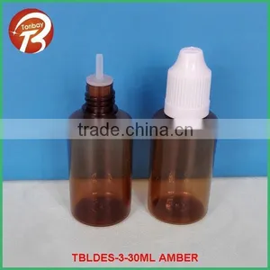 30ml PET Plastic Amber E-liquid Bottles 30ml PET Amber E-liquid/juice/smoking Bottle With Drips and Childproof Caps thumbnail-1