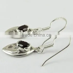 Affordable !! Garnet 925 Sterling Silver Earring, Silver Jewelry, Indian Silver Jewelry thumbnail-4