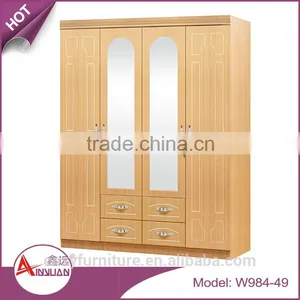 China Modern Cheap 2 3 4 Door Mdf Wardrobe Almirah Cabinet Wood Clothes Closet in Bedroom thumbnail-6