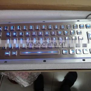 Illuminated LED Backlight Metal Keyboard With Trackball thumbnail-2