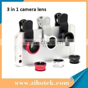 Hot Universal Clip Camera 3 in 1 Mobile Phone Lens Fish Eye + Macro + Wide Angle for Iphone 6 5 5s Samsung s5 and All Cell Phone thumbnail-1