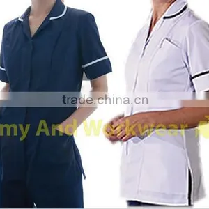OEM Ladies Plain Healthcare Nurses Beautician Tunics Uniform Vet Housekeeper Womens thumbnail-1