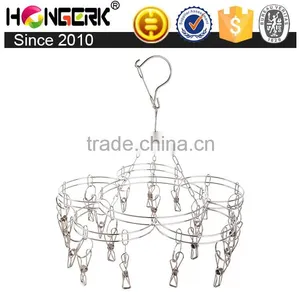 China Supplier Laundry Products Stainless Steel Sock Hanger With 20clips thumbnail-1