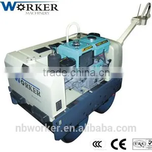 Walk Behind Vibratory Roller WKR850 Mini Good High Quality Double Drum Road Roller Light for Night Work thumbnail-1