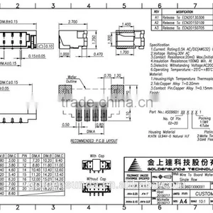 Taiwan 0.8mm Pitch SMT Electronic Wire to Board IDC Connector thumbnail-5