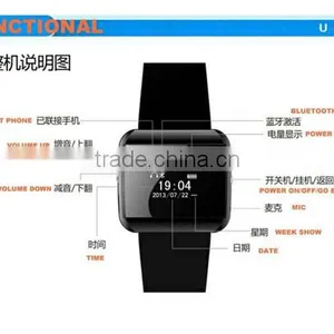 OEM Bluetooth Watch, Most Fashionable Lovers Watch/Wrist Watch / Bluetooth Watch With Vibrate & Caller ID Display thumbnail-2