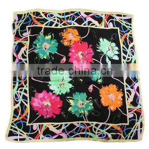 Fashion Printed Silk Square Foulard or Silk Foulard or Silk Scarf thumbnail-1