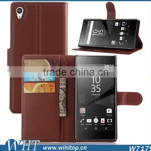 New Arrival Litchi Leather Wallet Flip Stand Pouch Cover Case for Sony Xperia Z5 thumbnail-1