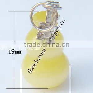 19x11mm Yellow Cream Calabash Cats Eye Pendants thumbnail-1