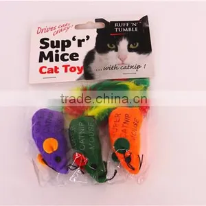 Mouse Shape Cat Toy Ruff Tumble Super Catnip Mouse Cute Toy Mouse With Feather Teasting thumbnail-2